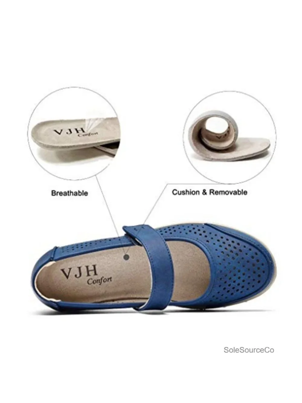 Mary Jane Flats Orthopedic Walking Shoes Breathable Slip-On Lightweight Comfort